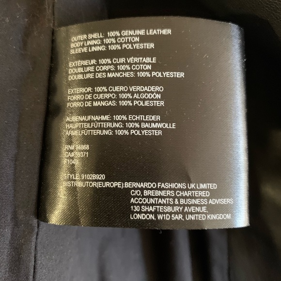 NEW Bernardo Genuine Leather Mixed Media
Animal Print Black Moto Jacket MSRP$415 - Picture 14 of 15